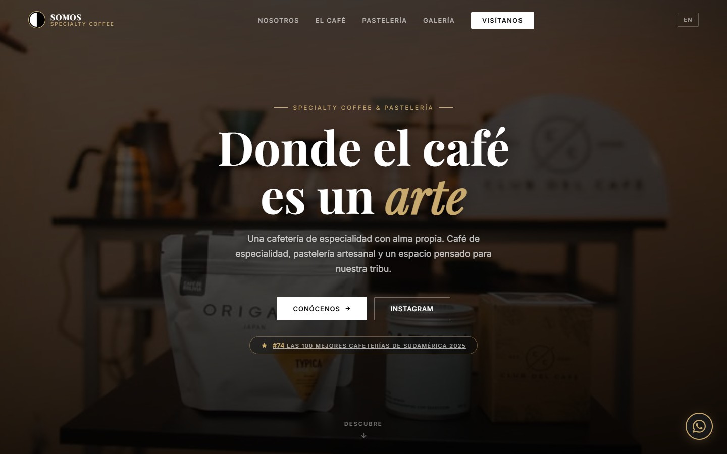 SOMOS Specialty Coffee — Diseño web para café en Bolivia